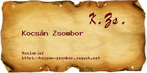 Kocsán Zsombor névjegykártya